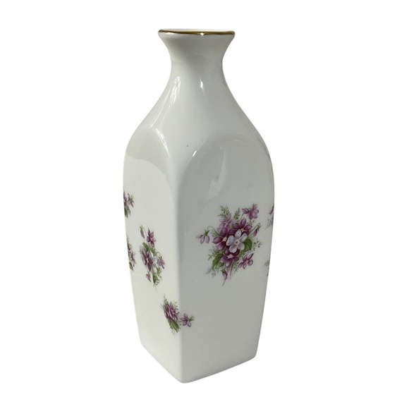 Royal Albert Bone China Sweet Violets Bud Vase Floral Gold Trim England 5” x 2” - Picture 1 of 10